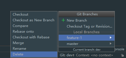 delete branch feature-1